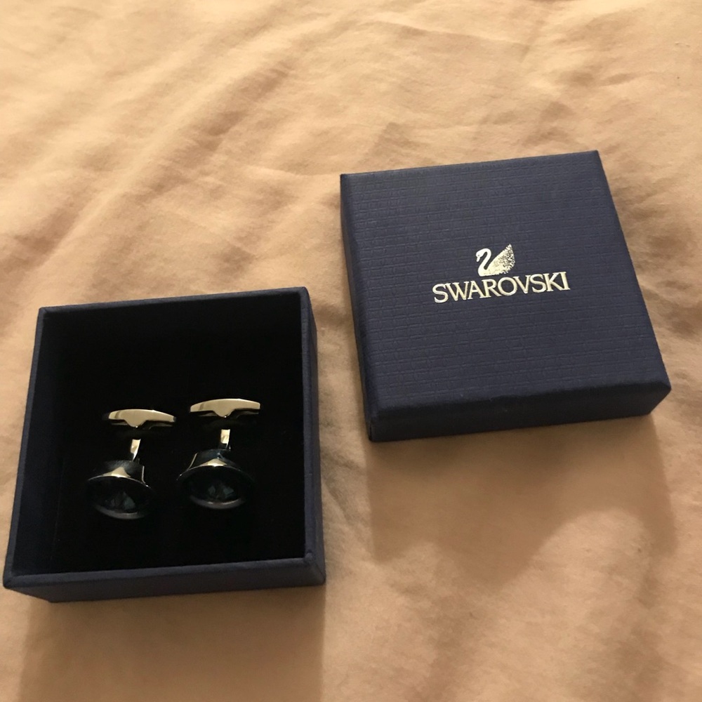 Swarovski Round Cuff Links - NEVER WORN Authentic